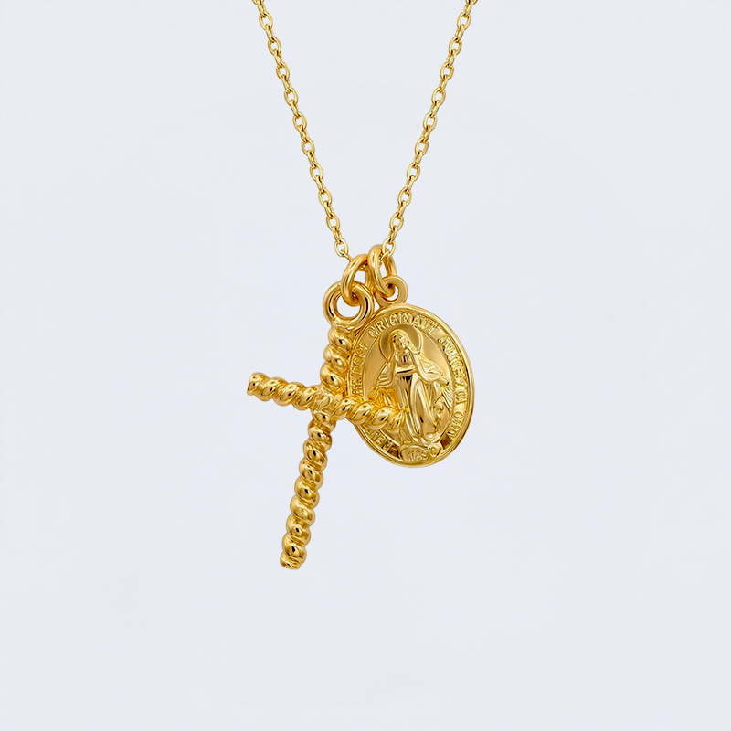 Collier croix catholique