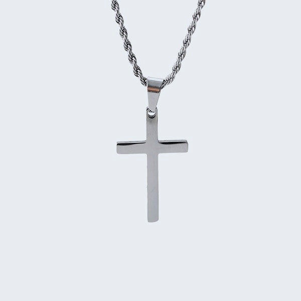 Collier croix fine homme