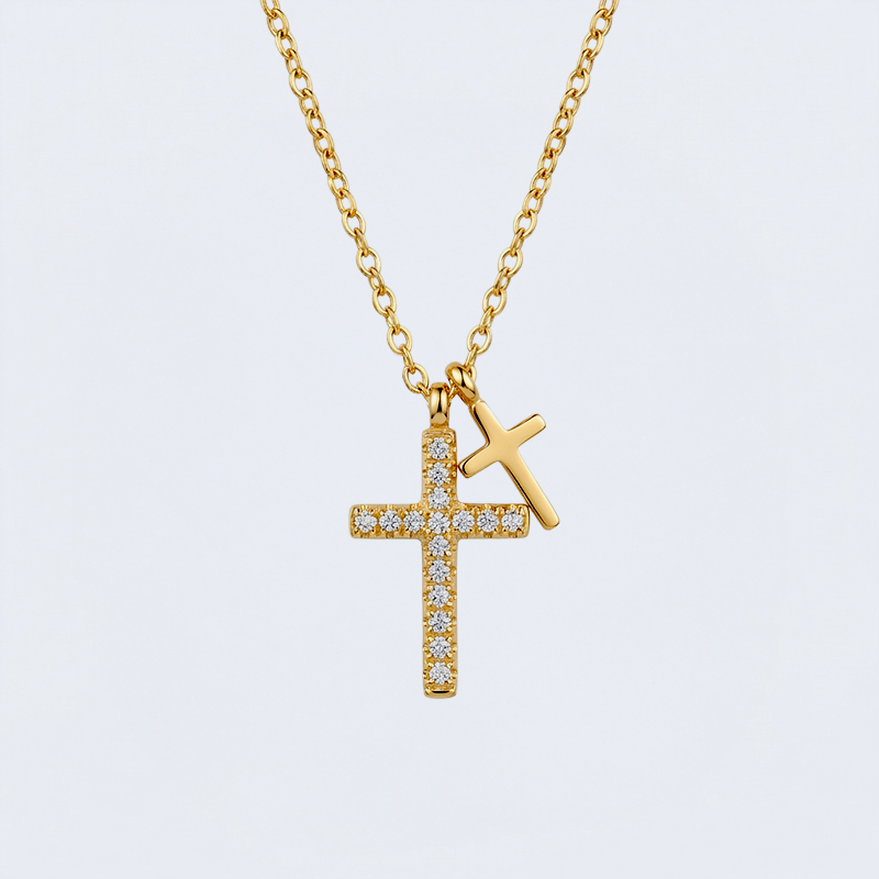 Collier double croix