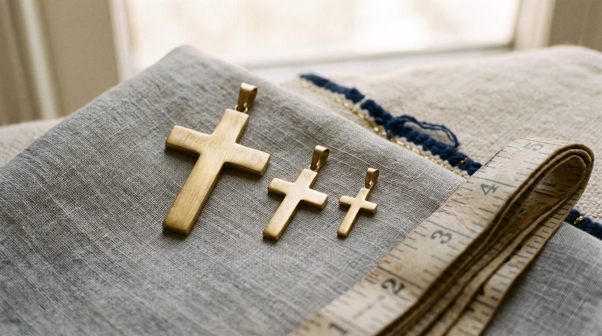 Quelle taille de croix choisir : trois croix pendentif de tailles différentes
