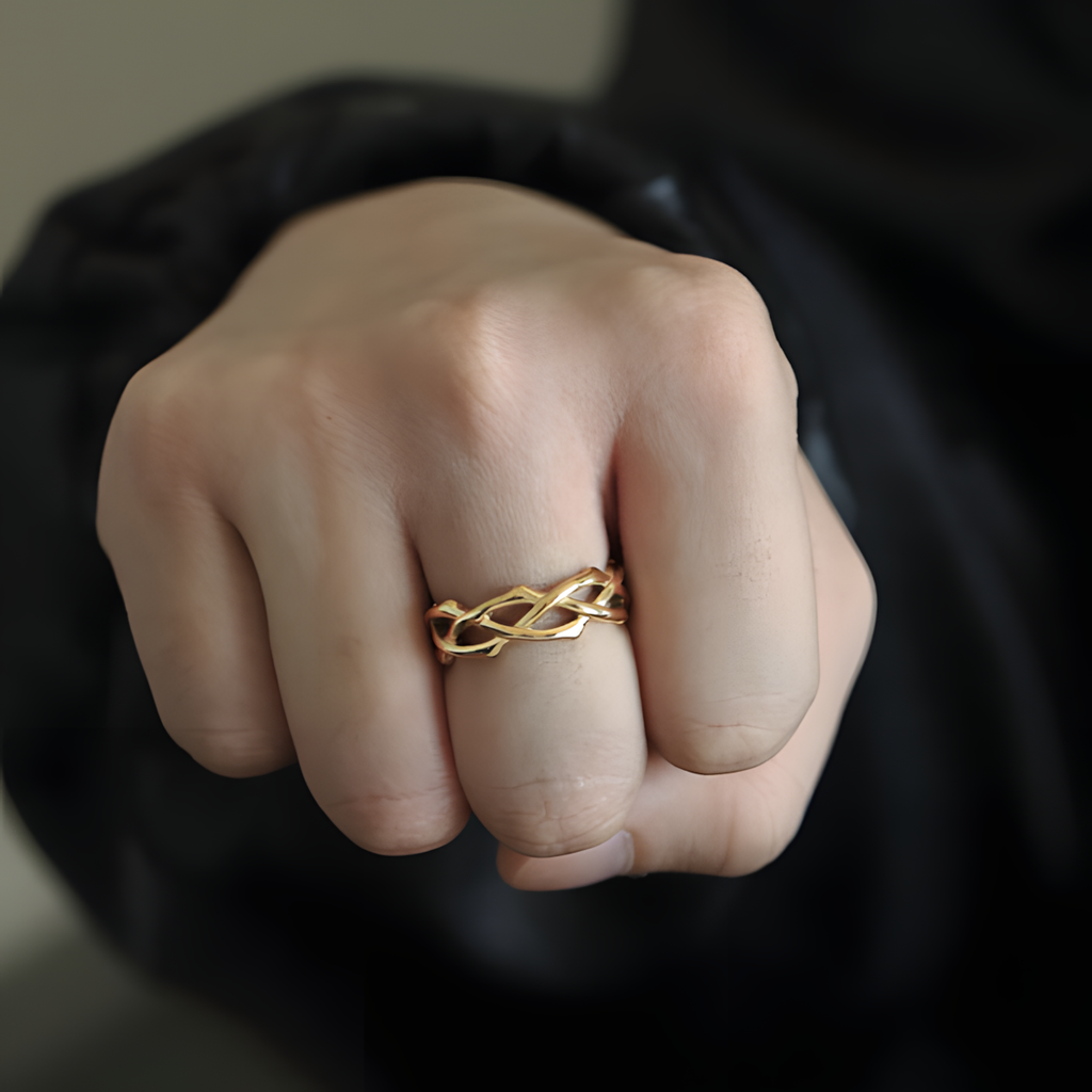 Bague couronne d'épines, vue de détail