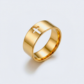 Bague croix acier inoxydable