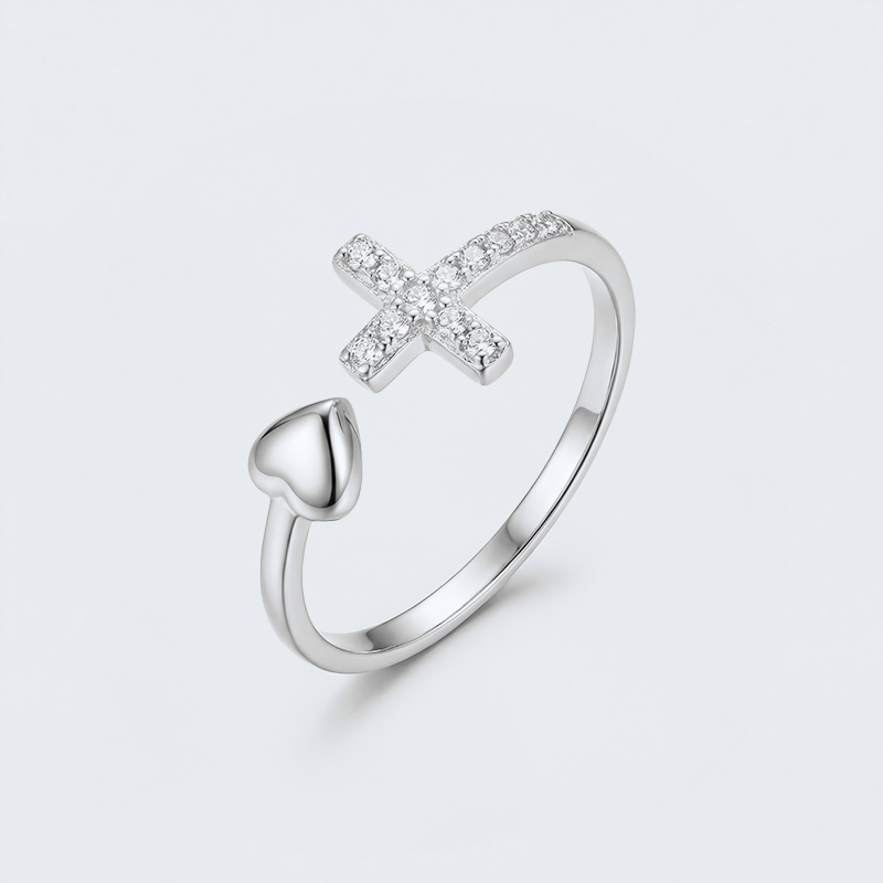 Bague croix amour