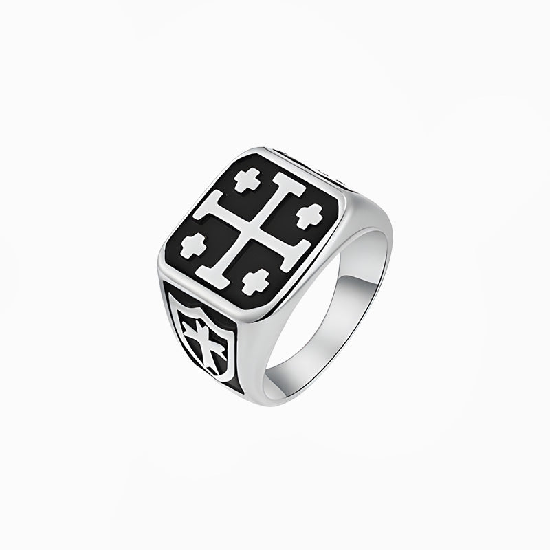 Bague croix de Jérusalem, vue de détail