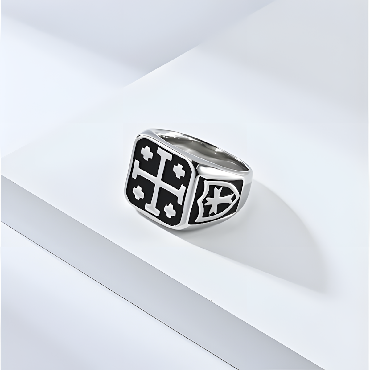 __switch:Argent Bague Croix de Jérusalem Argent