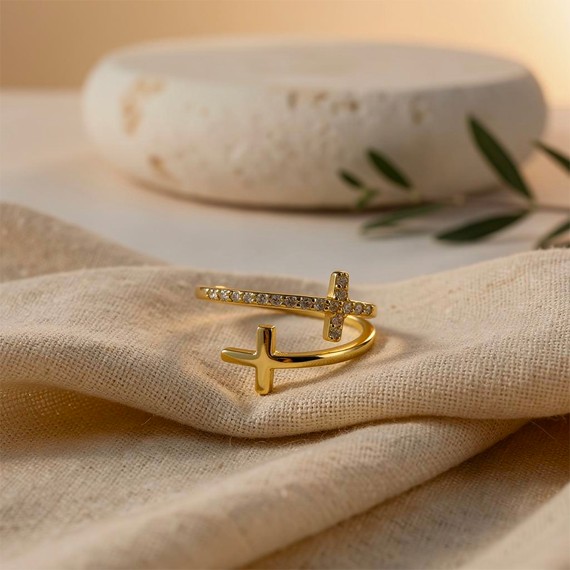Bague croix double - Félicité