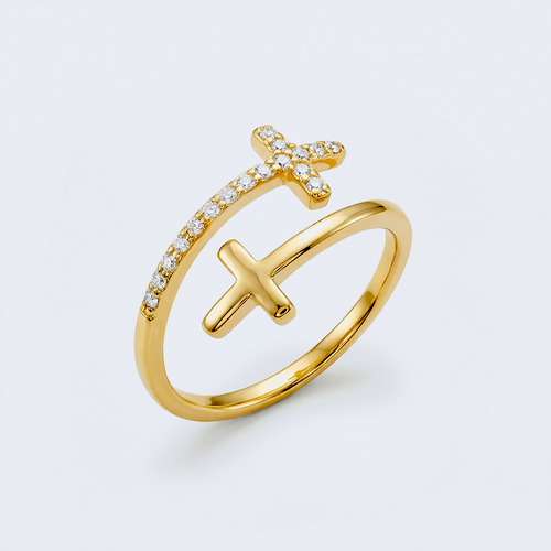 Bague croix double