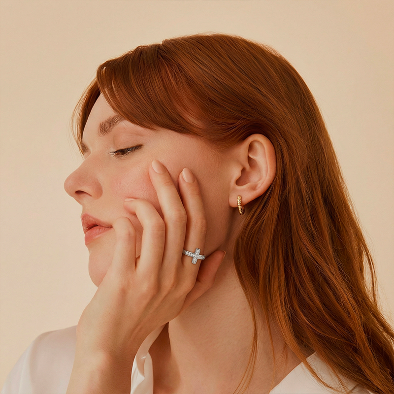 Bague croix fantaisie - Foy
