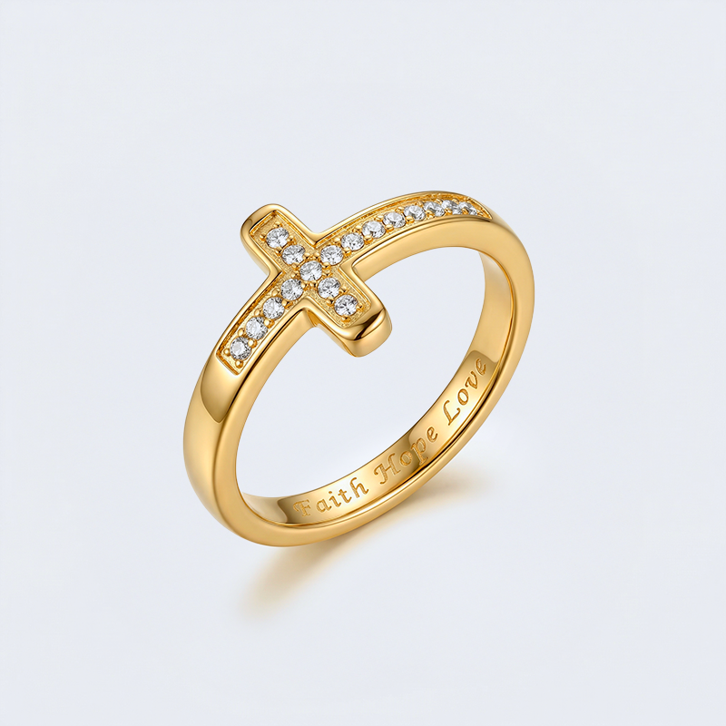 Bague croix fantaisie