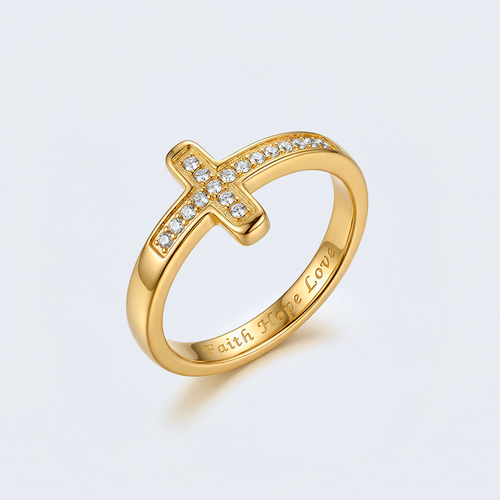 Bague croix fantaisie