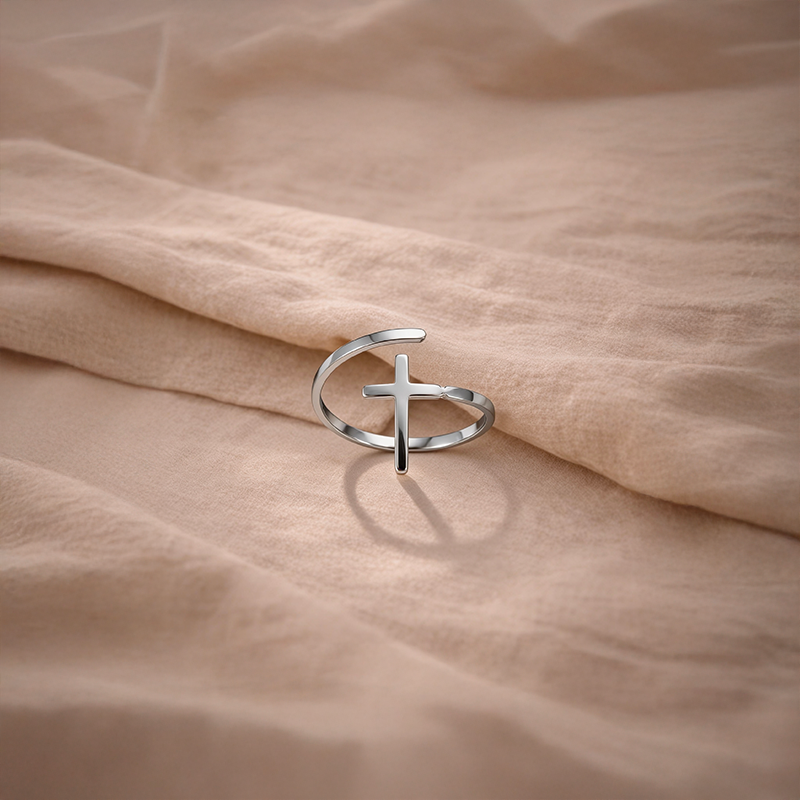 Bague croix femme acier - Irène