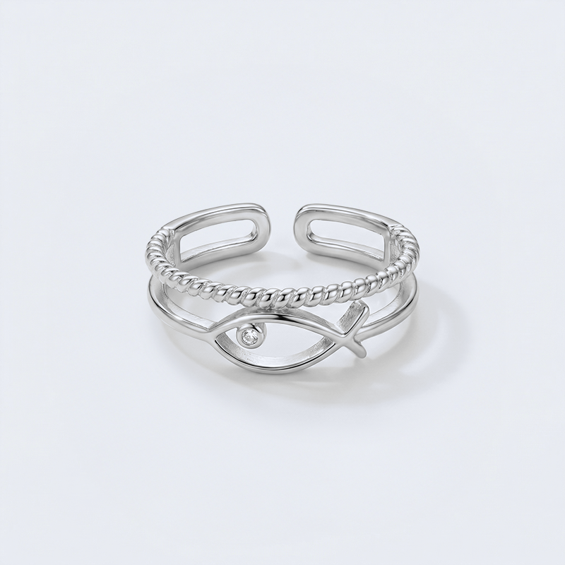 Bague Ichtus argentée