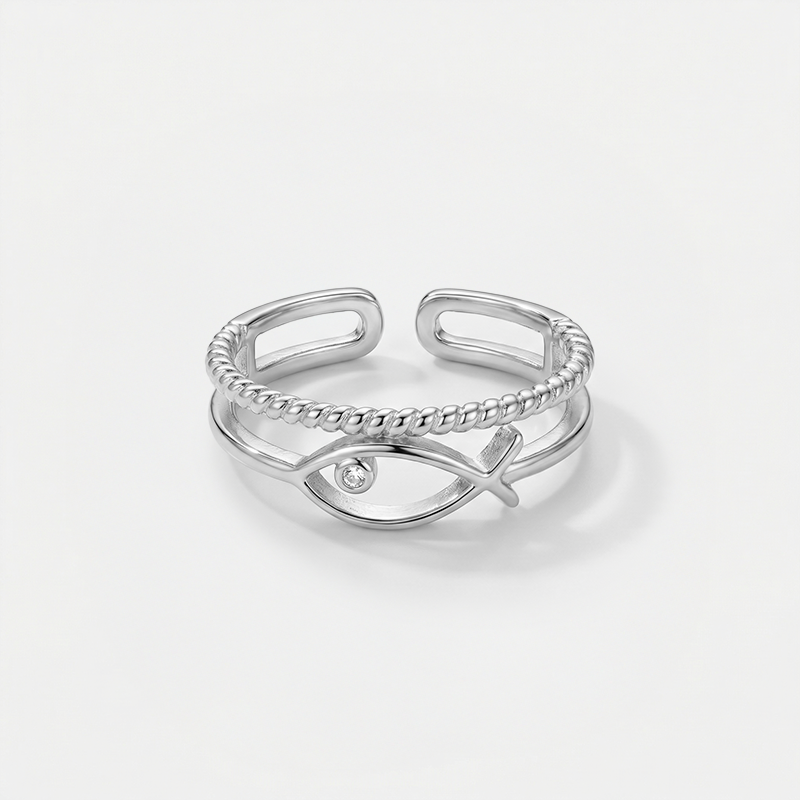 Bague Ichtus argentée