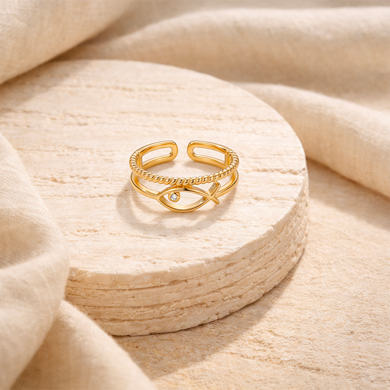 Bague Ichtus, vue de détail