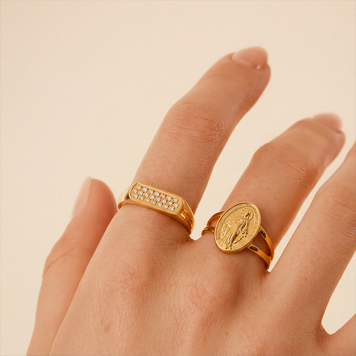 Bague médaille Vierge Marie