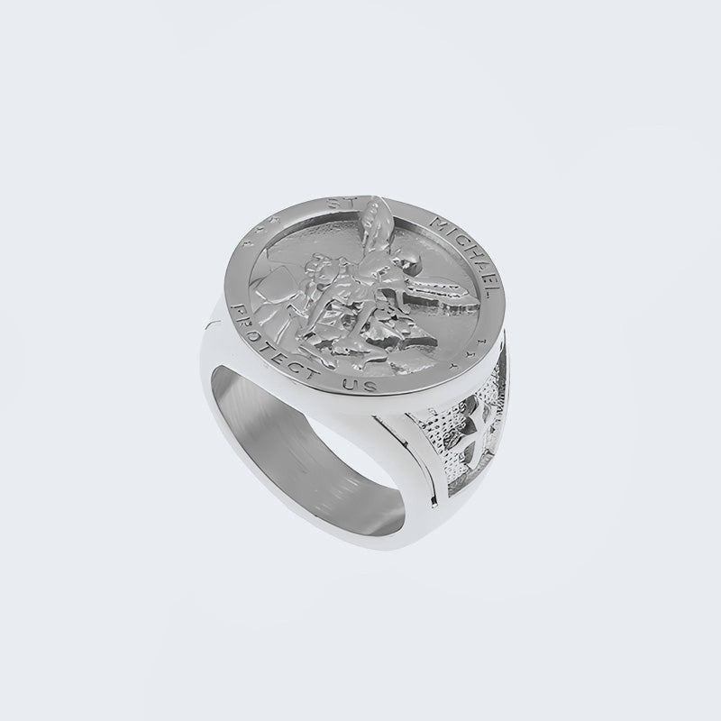 Bague Saint Michel argentée