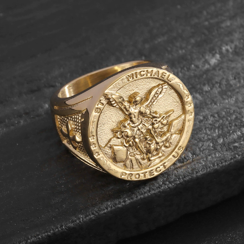 Bague Saint Michel, vue de détail