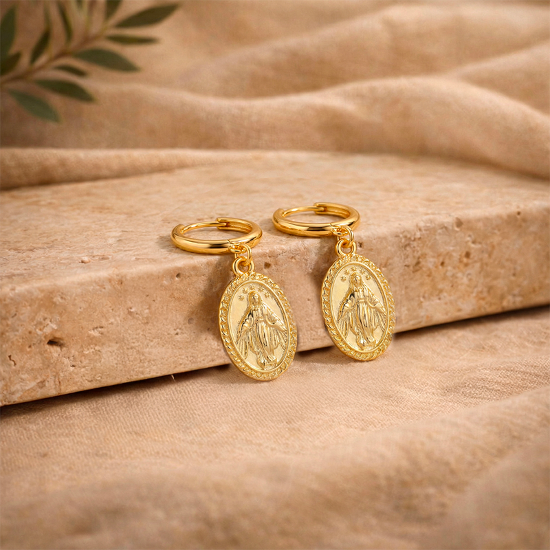 Boucles d'oreilles Vierge Marie - Adèle