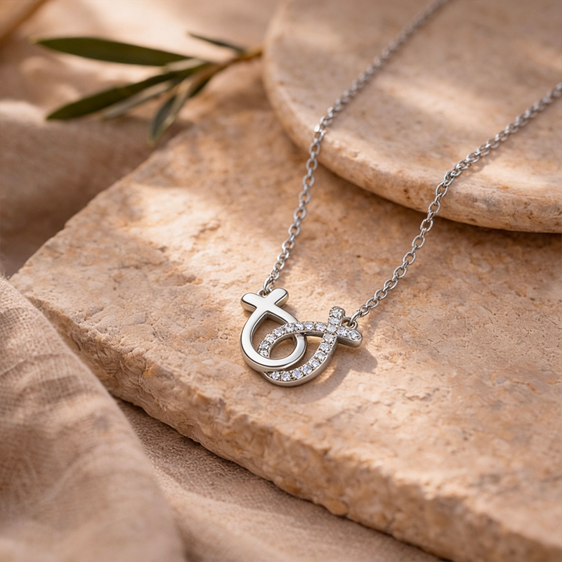 Collier poisson chrétien argent argentée