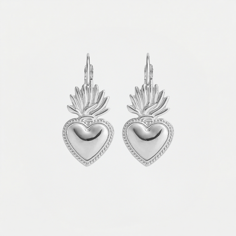 __switch:Argent Boucles d'Oreilles Sacré Cœur Argent
