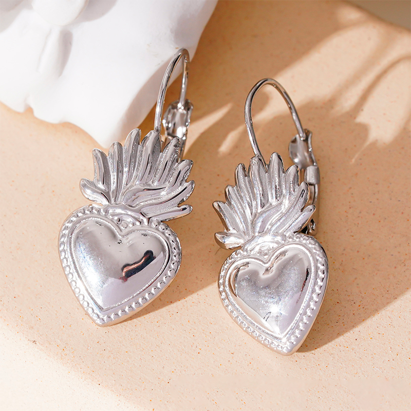 __switch:Argent Boucles d'Oreilles Sacré Cœur