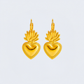 Boucles d'oreilles cœur flamme