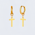 Boucles d'oreilles croix acier