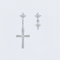 Boucles d'oreilles croix asymétriques