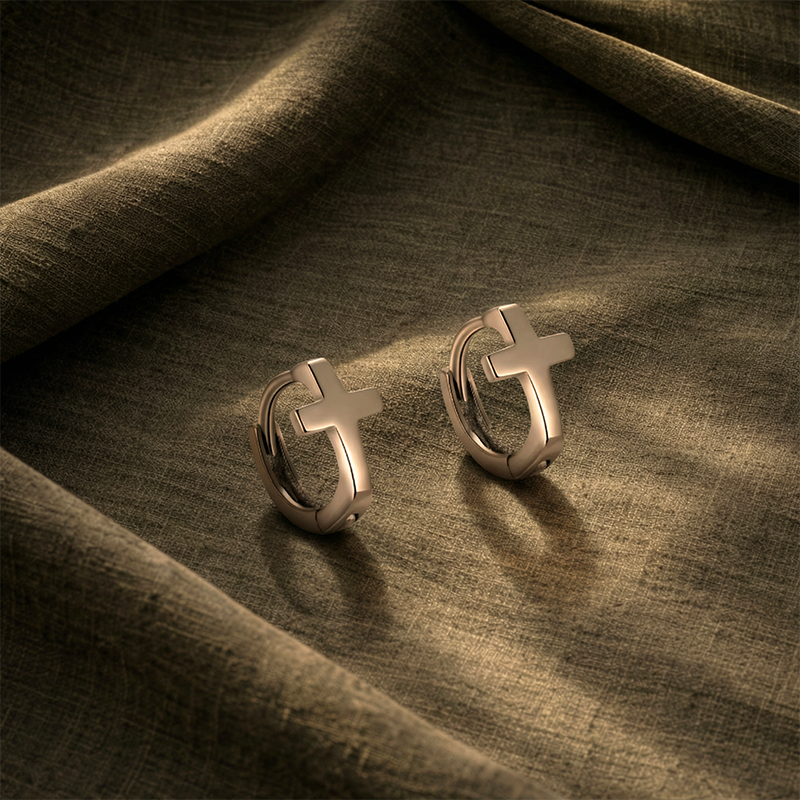 Boucles d'oreilles croix chrétienne - Agnès