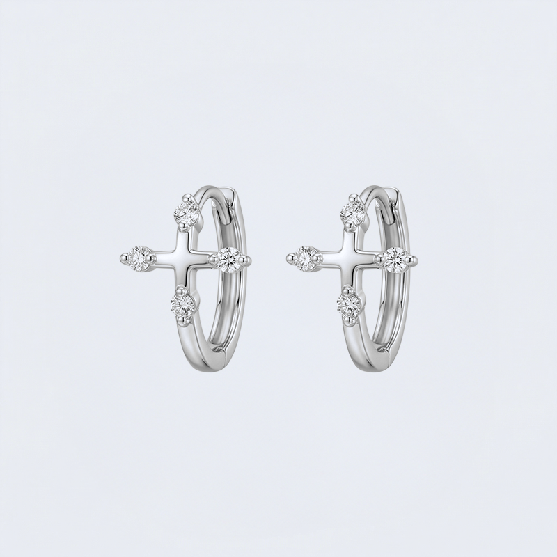 Boucles d'oreilles croix créoles