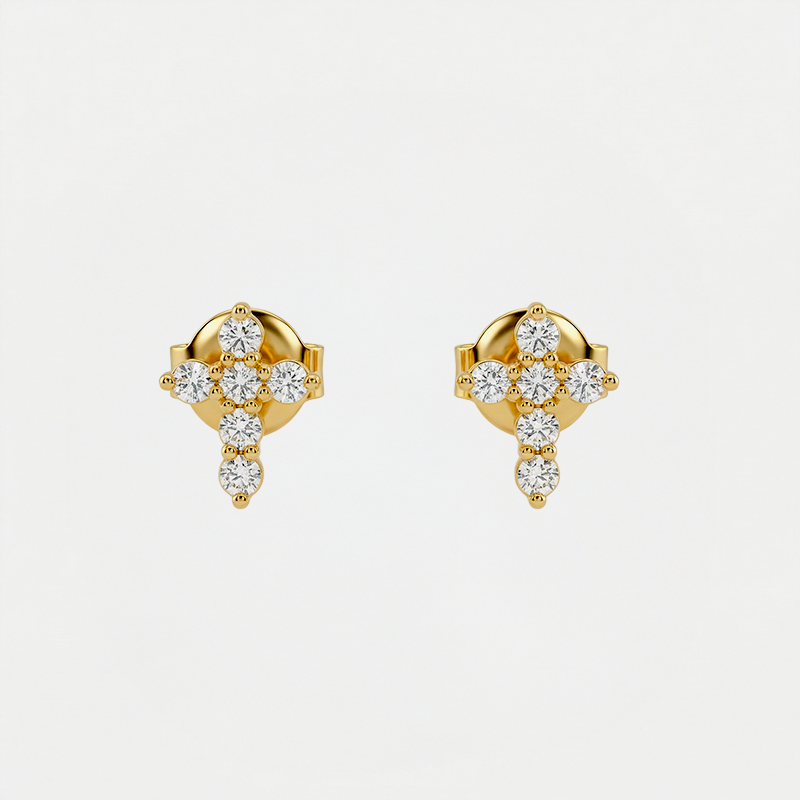 Boucles d'oreilles croix de Jésus - Émilie