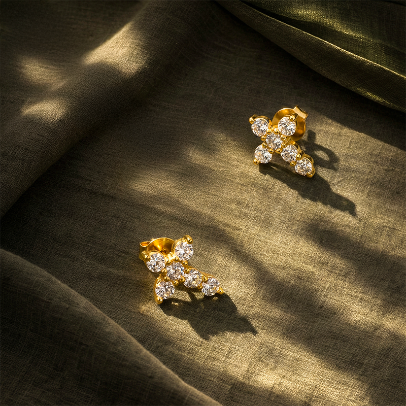 Boucles d'oreilles croix de Jésus - Émilie