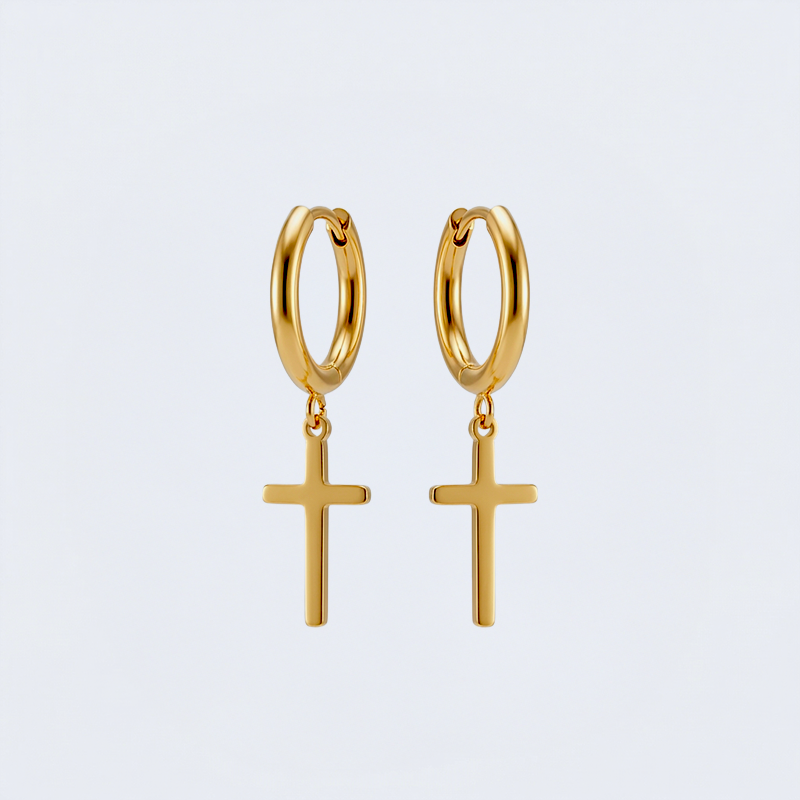 Boucles d'oreilles croix femme