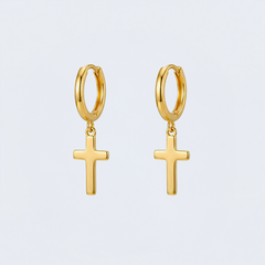 Boucles d'oreilles croix pendantes