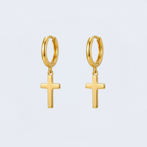 Boucles d'oreilles croix pendantes