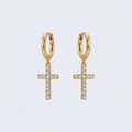 Boucles d'oreilles croix strass