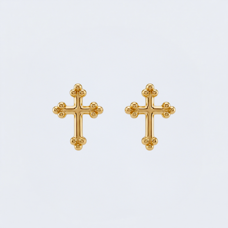 Boucles d'oreilles croix tréflée