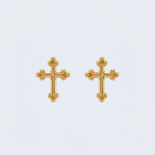 Boucles d'oreilles croix tréflée