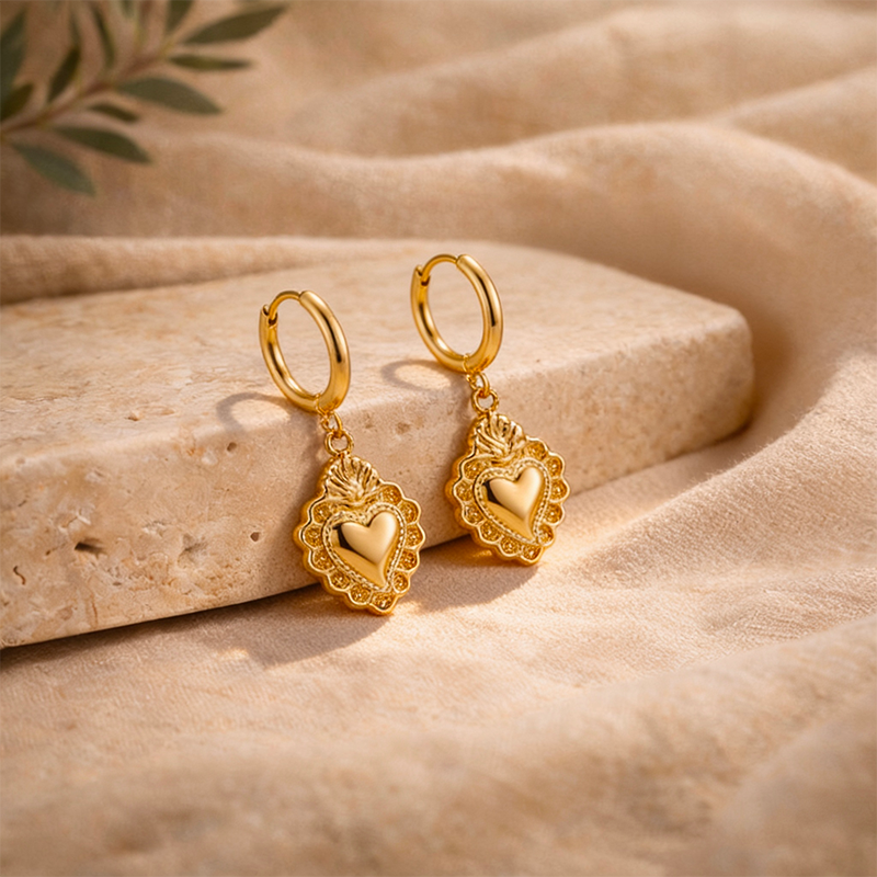 Boucles d'oreilles Ex Voto, vue de détail