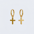 Boucles d'oreilles homme croix