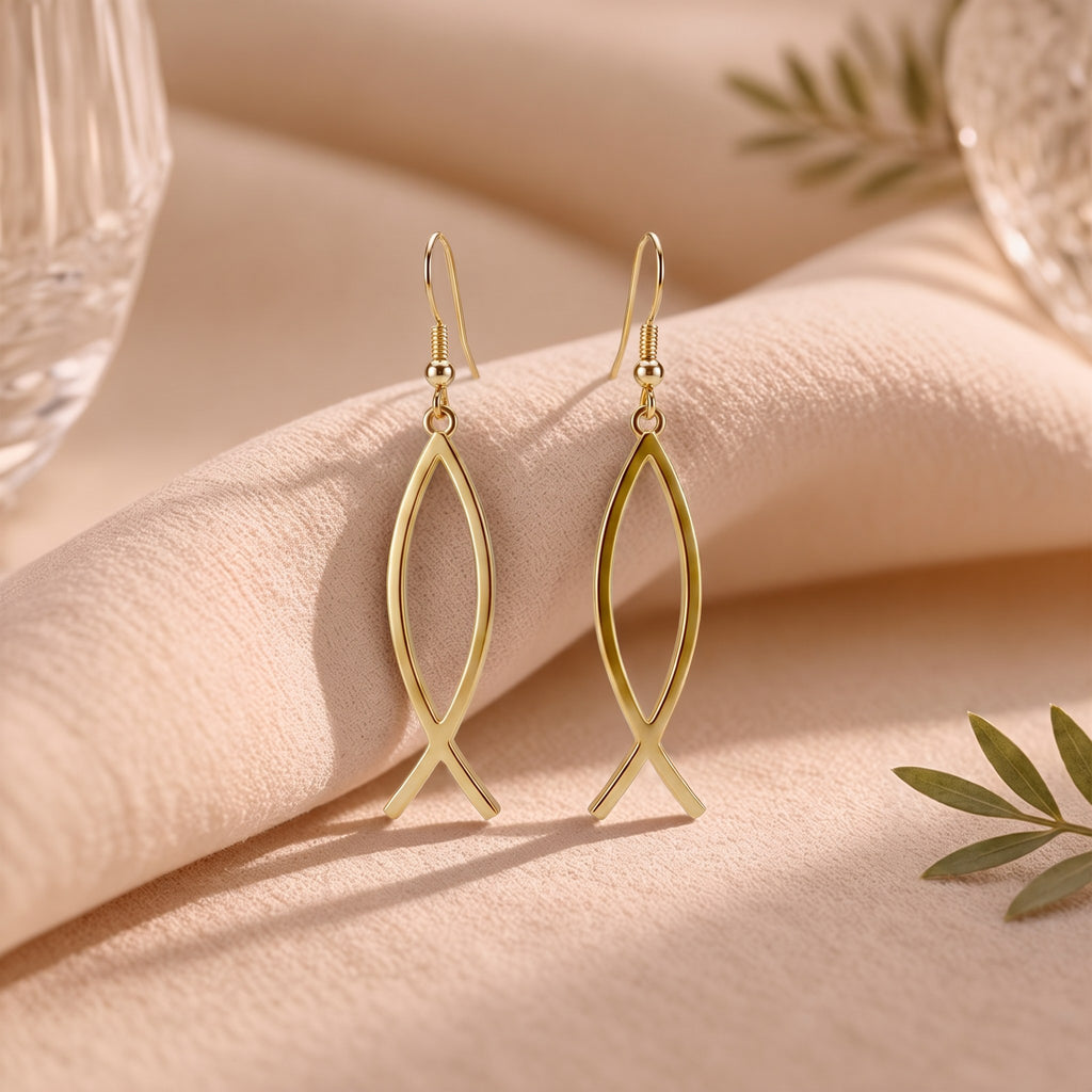 Boucles d'oreilles Ichtus acier inoxydable