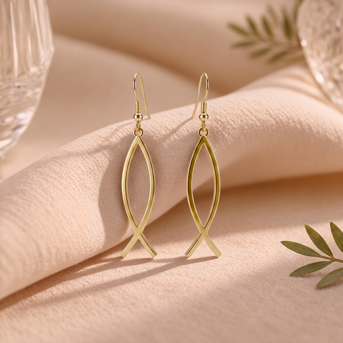 Boucles d'oreilles Ichtus acier inoxydable