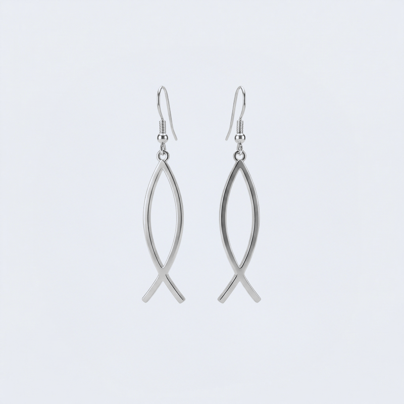 Boucles d'oreilles Ichtus argentées