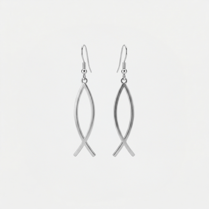 Boucles d'oreilles Ichtus argentée