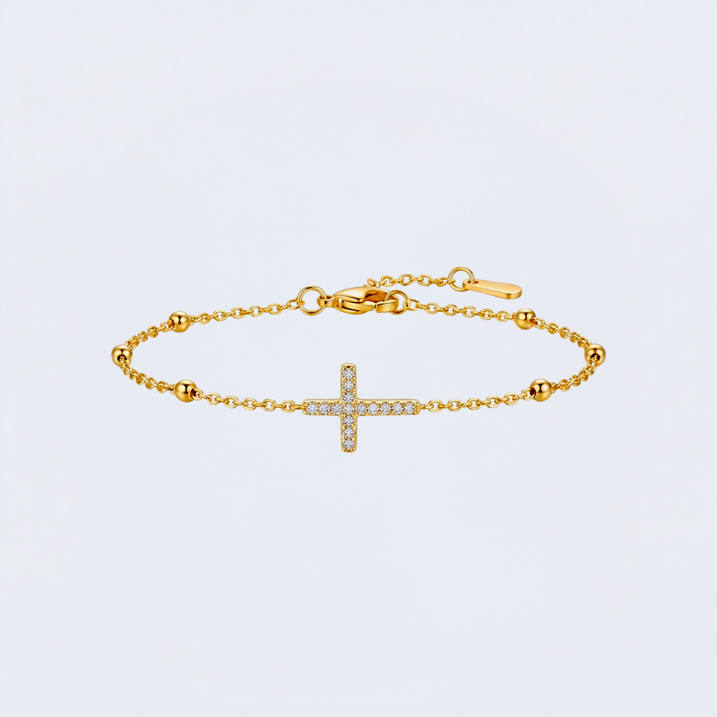 Bracelet croix acier inoxydable