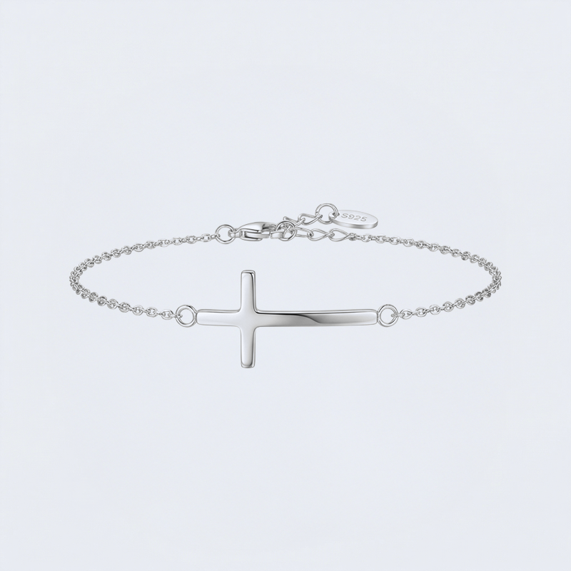 Bracelet croix argent femme