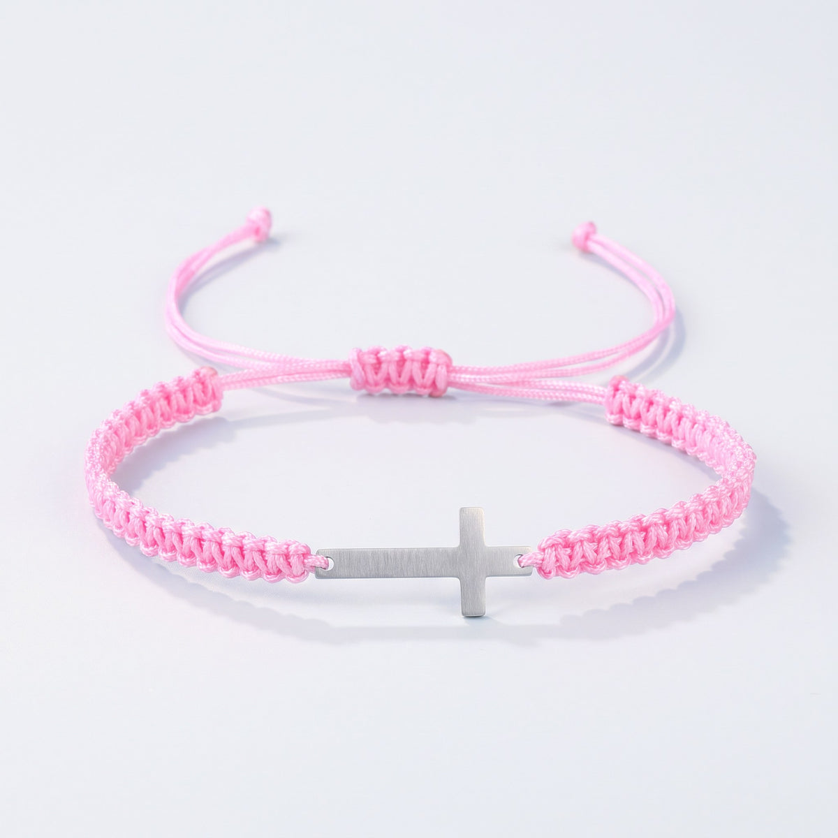 Bracelet croix enfant rose