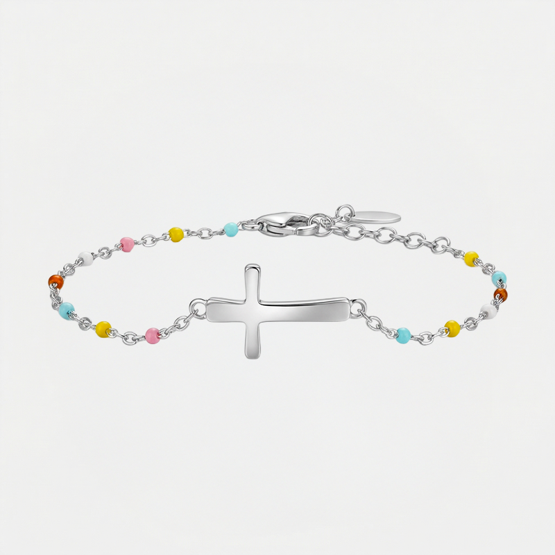 Bracelet croix fantaisie, vue de détail