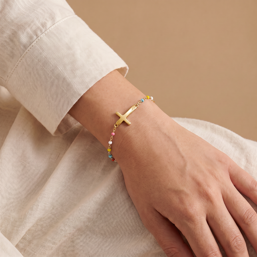 Bracelet croix fantaisie femme