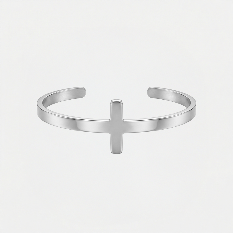 Bracelet croix jonc, vue de détail